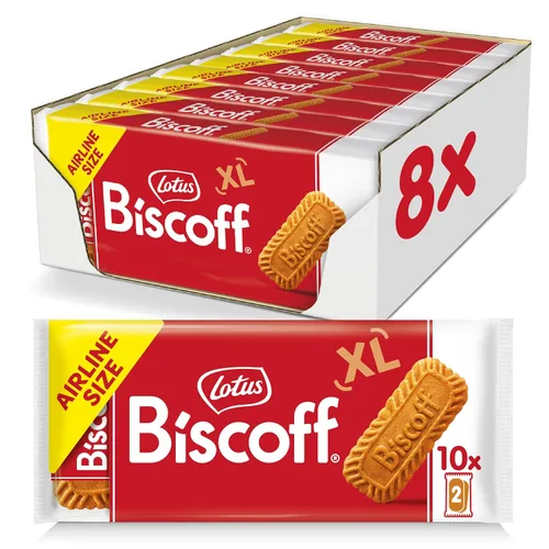 Vista 12 de Lotus Biscoff Cookies, aperitivo de galletas caramelizadas, caja dispensadora (20 fundas de 2 galletas extra grandes) vegano, 0.9 onzas