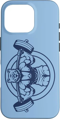 Vista 20 de iPhone 16 Bear Barbell diseño para culturistas caso de culturismo