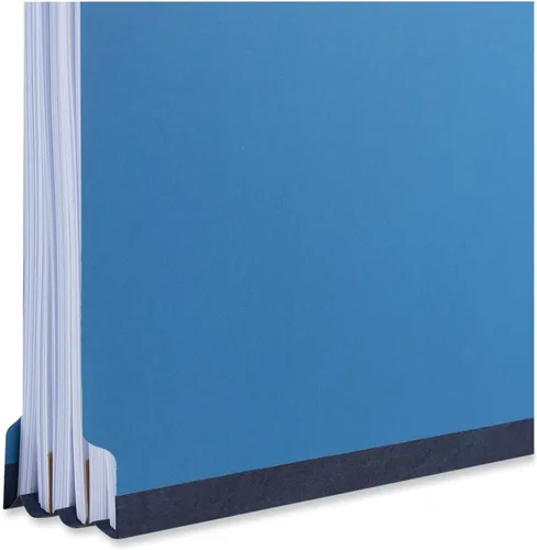 Vista 2 de Universal UNV10301 Carpetas de clasificación de cartón prensado de tamaño carta con 2 divisores de color brillante - Azul cobalto (10/caja)