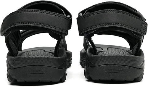 Vista 5 de Artlea Sandalias de cuero para hombre con punta abierta, sandalias de senderismo para exteriores, sandalias deportivas de verano de EE. UU. 7.5-13