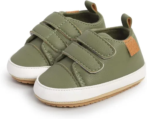 Vista 6 de SOFMUO Zapatos deportivos de piel sintética para bebés, niños y niñas, con suela de goma suave, mocasines Oxford para recién nacidos
