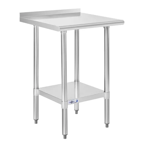 Vista 22 de Profeeshaw mesa de trabajo, de uso comercial, de acero inoxidable NSF con protector contra salpicaduras y estante inferior, para cocina, restaurante