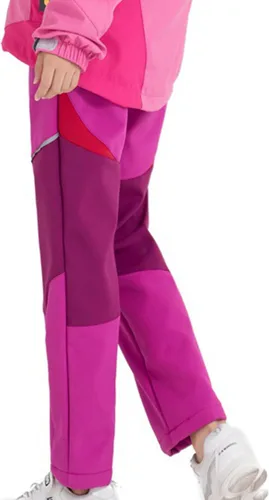 Vista 3 de M2C Pantalones de senderismo impermeables con forro polar para niños y niñas
