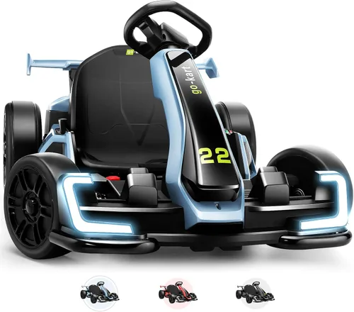 Vista 9 de Hikole Go Kart - Carrito eléctrico de 24 V para niños de 6 a 12 a 14 años Negro