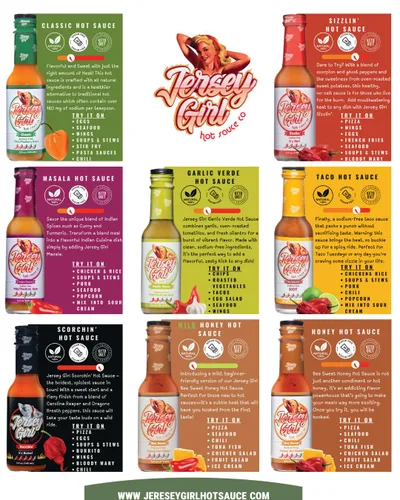 Vista 6 de Jersey Girl Hot Sauce Co Scorchin' - Salsa picante sin sal ni sodio, 5 onzas, salsa de pimienta Carolina Reaper & Dragon's Breath (paquete de 2)