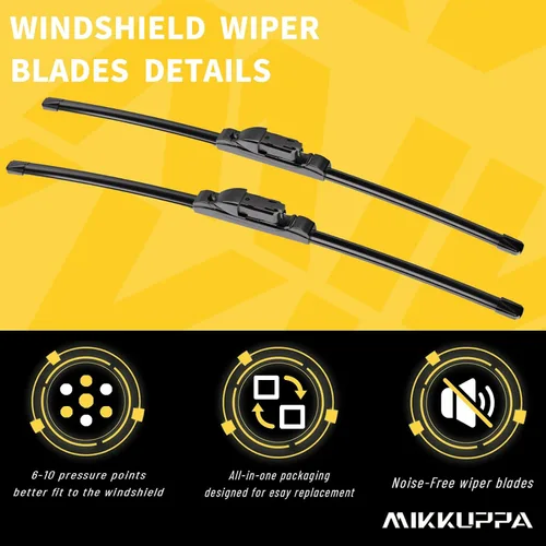 Vista 4 de MIKKUPPA 24"+19" Juego de limpiaparabrisas - Reemplazo para 2011-2023 VW Jetta, 2012-2018 VW Passat, 2013-2017 VW CC - Limpiaparabrisas frontales