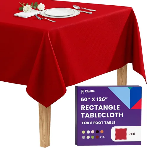 Vista 131 de Gee Di Moda - Mantel rectangular de 60 x 84 pulgadas – Mantel rectangular de poliéster lavable para mesa de 5 pies