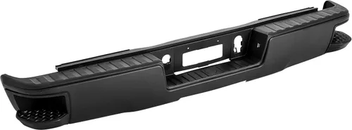 Vista 5 de Conjunto de parachoques de escalón trasero negro compatible con Chevy Silverado GMC Sierra 1500 2014-2018 SIN ORIFICIO DE SENSOR