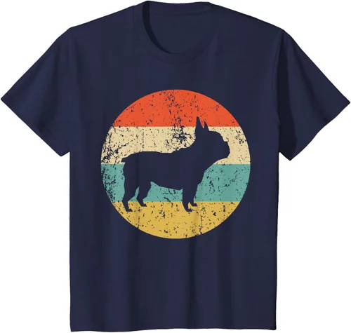 Vista 81 de Camiseta de perro retro de Bulldog Francés Negro