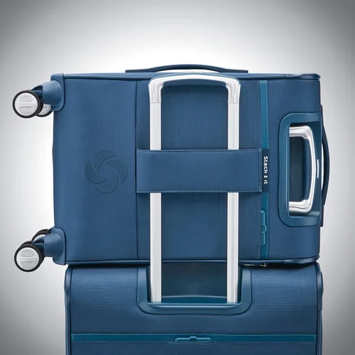 Vista 6 de Samsonite Solyte DLX Softside - Equipaje extensible con ruedas giratorias, azul (Mediterranean Blue)), 123564-0559
