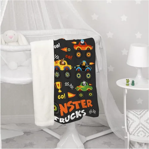 Vista 8 de Manta de bebé con texto en inglés «Just A Boy Who Loves Trucks» para niños y niñas, manta súper suave para envolver al recién nacido, acogedora