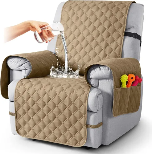 Vista 71 de TAOCOCO Fundas reclinables 100% impermeables, con correas para las piernas, funda de sofá reclinable reversible para silla reclinable, protector