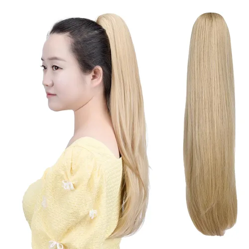 Vista 67 de Cola de caballo con clip, color castaño rojizo, ondulado de 10 pulgadas, extensión de cola de caballo de 3.3 onzas, extensiones de cabello sintético