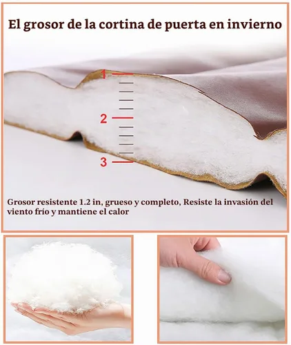 Vista 4 de Cortina de Puerta con Aislamiento Térmico, Pantalla de Cubierta de Puerta de Invierno, Manta Insonorizada, Cortinas de Privacidad, Tapiz Resistente