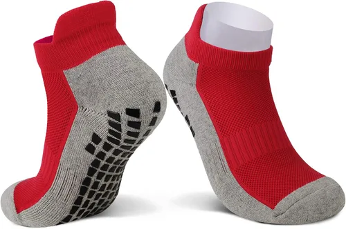Vista 8 de JHM Calcetines deportivos antideslizantes antideslizantes de corte corto para hospital, deportes, atléticos con empuñaduras