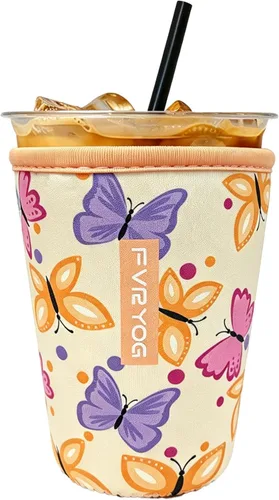 Vista 135 de Reusable Insulated Neoprene Iced Coffee Sleeves for Iced Coffee Cups, Coffee Coolies sleeves for Iced & Hot Drinks