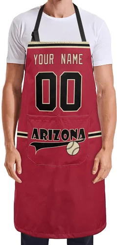 Vista 4 de ANTKING Custom Apron with Pocket Custom Any Name and Any Number Gifts for Dad Men Fans
