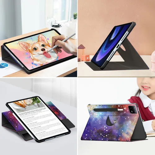 Vista 4 de Funda compatible con tablet Xiaomi Pad 6 de 11.0 pulgadas lanzada 2023 con soporte multiángulo para tableta Mi Pad 6 Pro giratoria ajustable