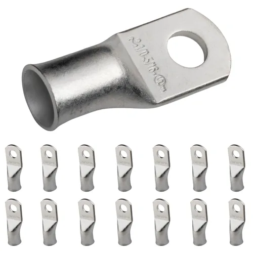 Vista 122 de SELTERM 5 piezas terminales de cable de cobre estañado 1/0 AWG perno de 1/2", extremos de cable de batería, terminales de anillo, conectores