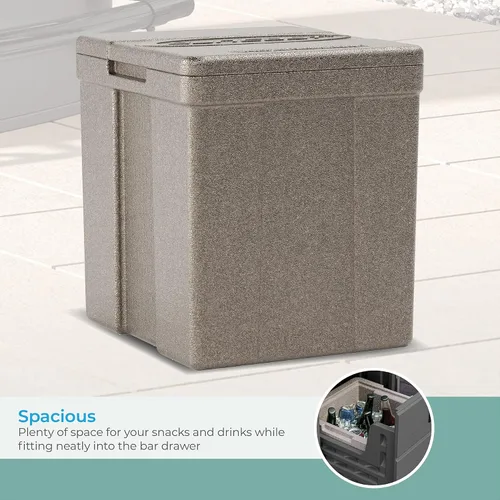 Vista 6 de Suncast Enfriador de espuma aislante para barra de entretenimiento al aire libre, 7.94 galones. Enfriador de bar aislado con tapa, sombra oscura