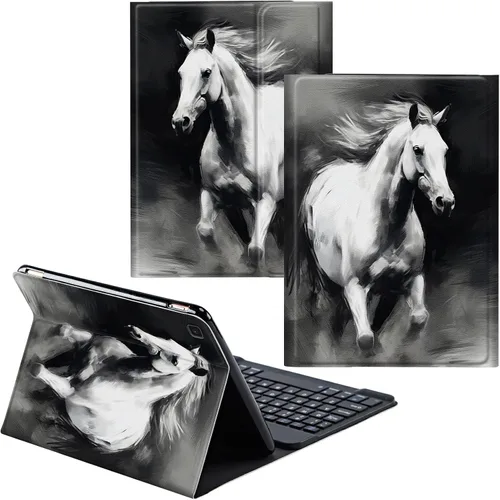 Vista 15 de Funda para Samsung Galaxy Tab S6 Lite 2022/2020 Teclado Inalámbrico Desmontable y Cubierta De Soporte De Cuero PU Funda Protectora Para Samsung