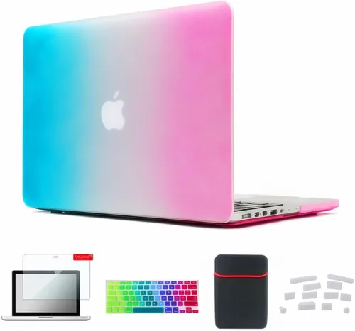 Vista 19 de Pack 5 en 1 de carcasa para MacBook Air, de Se7enline, de plástico duro, tacto suave, con protector de teclado de silicón, protector de pantalla