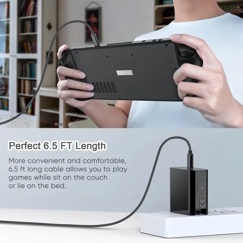 Vista 5 de YUANHOT - Cargador para plataforma de vapor e interruptor adaptador de cargador rápido USB C de 65 W 45 W con enchufe plegable y cable