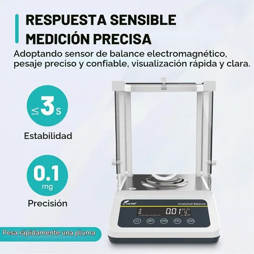 Vista 3 de LAB FISH FA2204N Balanza analítica, 7.76 oz x 0.1mg Calibración dual
