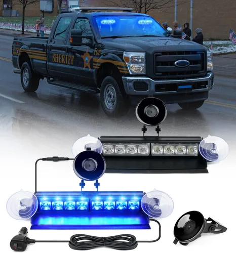 Vista 21 de Xprite Luces Estroboscópicas de Emergencia Ámbar para Tablero, Luz Intermitente Interior del Parabrisas con Ventosas para Camiones de Construcción