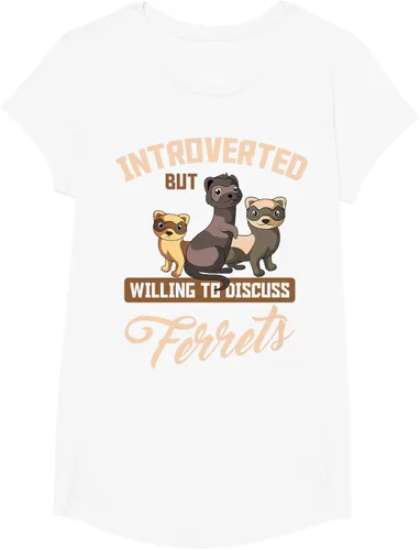 Vista 67 de Camiseta para amantes de los animales de los hurones, Negro, S