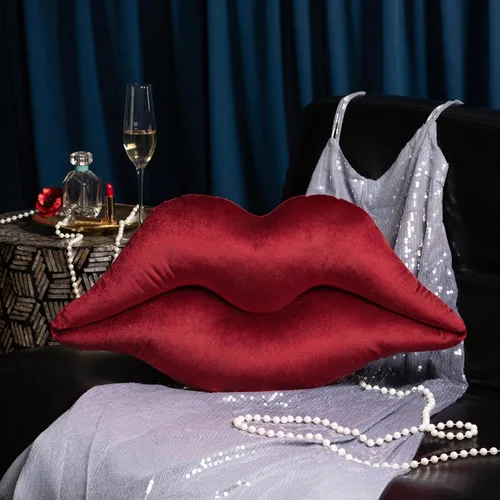 Vista 8 de Ashler Lips Almohadas Decorativas de Terciopelo Suave y Liso con Relleno Incluido Cojín para Sofá Cama Sala de Estar, Rosa, 24 X 12 pulgadas Rosa