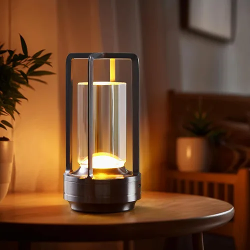 Vista 9 de Lámpara de Mesa Pequeña, Lámpara LED Recargable Inalámbrica Operada por Batería, Lámpara de Noche Ajustable de 3 Temperaturas de Color para Sala