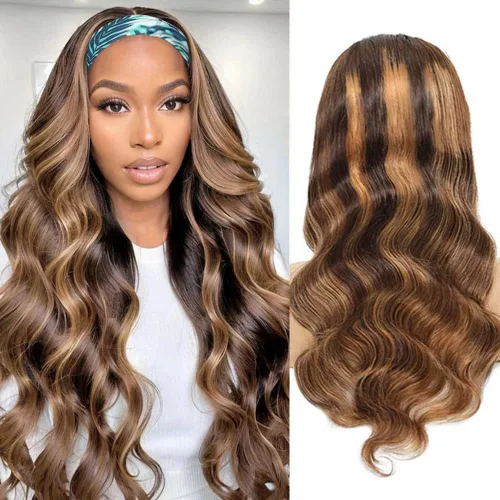 Vista 4 de Peluca rizada con diadema de cabello humano sin encaje frontal, pelucas rizadas para mujeres negras, cabello humano sin pegamento, 100% cabello