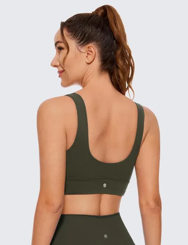 Vista 2 de CRZ YOGA Butterluxe - Brasier deportivo con espalda en U para mujer, cuello redondo, acolchado, de bajo impacto, para yoga, entrenamiento