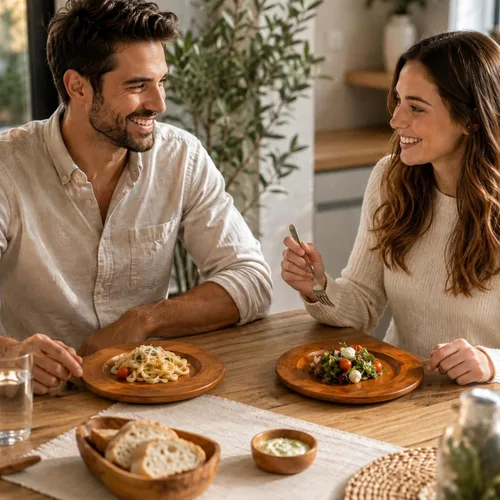 Vista 2 de Plato de servir, plato de madera de mango, platos únicos de madera de mango, platos hechos a mano de primera calidad, elegantes platos de servir