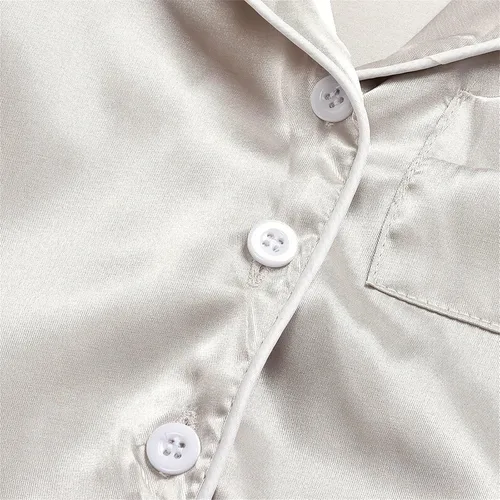 Vista 3 de TBUIALL Pijamas para niños pequeños, bebés, recién nacidos, de manga larga, con retazos sólidos, blusa, pantalones de pijama