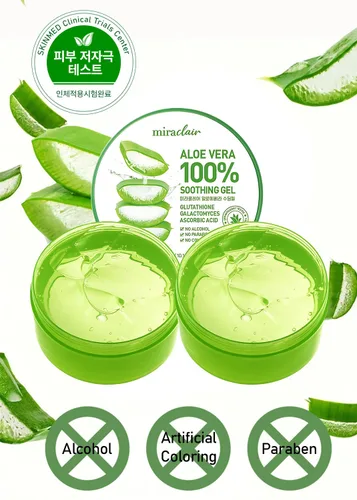 Vista 3 de MIRACLAIR Gel de Aloe Vera para Rostro, Piel, Cabello y Alivio de Quemaduras Solares, Hecho con 100% Gel de Aloe Puro para Todos los Tipos de Piel.
