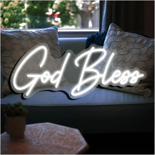 Vista 2 de Letreros de neón con texto en inglés «God Bless