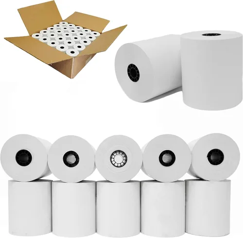 Vista 2 de Rollo de papel térmico (1.76 oz/m², paquete de 50), 3 rollos de 1 8 pies x 230 pulgadas, 50 rollos - SRP-350plus, SRP-352plus, SRP-370, SRP-TSP100