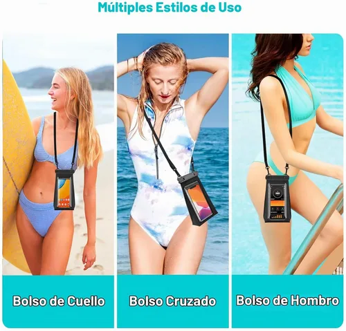 Vista 4 de Bolsa impermeable flotante para teléfono de gran capacidad, funda impermeable para iPhone 15 14 Pro Max 13 12 11 X XR 8 Plus Samsung hasta 6.9