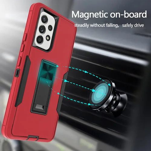 Vista 3 de MDCN Funda para teléfono celular Galaxy A53 5G, protección resistente con soporte de anillo magnético, protector de pantalla HD, grado militar