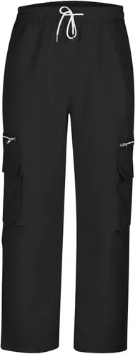 Vista 4 de Hombre Bolsillos Pantalones Cargo Pantalones Sólido Al Aire Libre Recto Fitness Pantalón Cremallera Entrenamiento