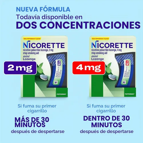 Vista 9 de Nicorette Mini pastillas de nicotina, 2 mg de ayuda para dejar de fumar, sabor a menta, 20