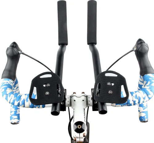 Vista 6 de Barras Aerodinámicas para Bicicleta de Aleación de Aluminio Barra de Reposabrazos para Bicicleta de Carretera Carreras de Bicicletas TT Manillar