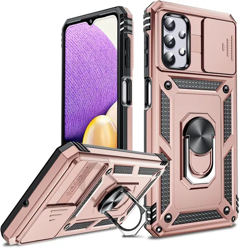 Vista 45 de LeYi Funda para Moto G Stylus 2022 4G (no compatible con 5G), funda para Moto G Stylus con 2 protectores de pantalla, funda protectora de grado Oro
