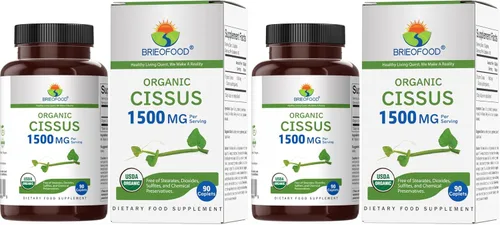 Vista 7 de Brieofood Organic Cissus Quadrangularis 1500mg, 45 porciones, vegetariano, sin gluten, 90 tabletas vegetarianas