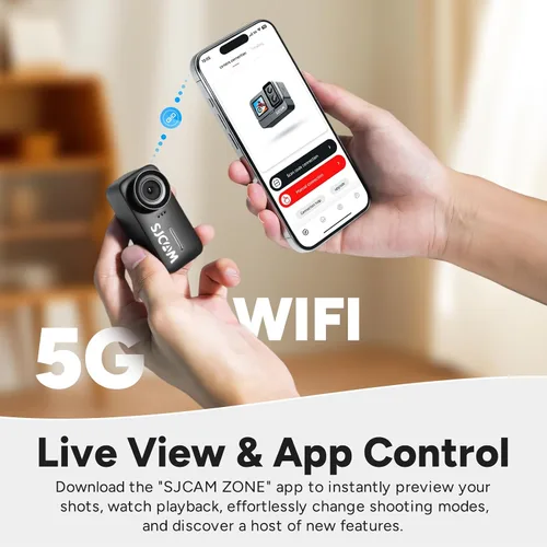 Vista 5 de SJCAM Combo de tarjetas C110Plus 64G, cámara de acción de bolsillo 4K POV, 170° FOV, estabilización de 6 ejes, mini cámara corporal, impermeable