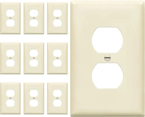 Vista 21 de ENERLITES Placa de pared dúplex para tomacorriente para receptáculos, cubierta de toma de corriente eléctrica jumbo, acabado brillante, de gran Negro