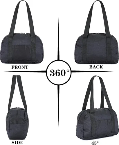 Vista 3 de Mini bolsa de gimnasio para mujeres y niñas, bolsa de gimnasio pequeña de 12 pulgadas, bolsa de lona ligera para viajes y deportes