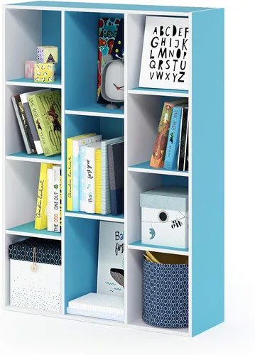 Vista 77 de Furinno PASIR - Estantería de libros de 2 niveles, estantería moderna de 9 x 12 x 21, estanterías abiertas para sala de estar, dormitorio, oficina